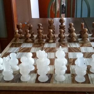 Handmade marble chess set